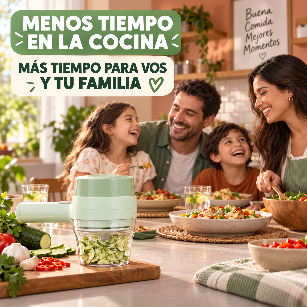 Cortador Eléctrico de Alimentos 4 en 1