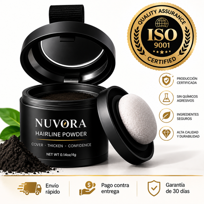 Polvo para la línea del cabello – Oculta la escasez y las canas al instante